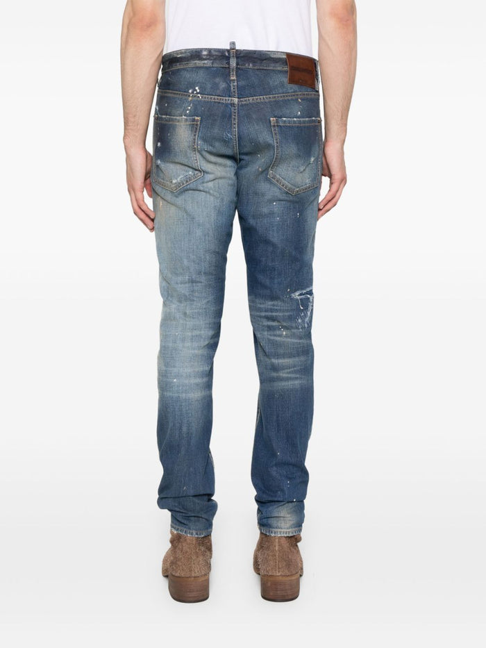 Dsquared2 Jeans Blu Uomo Toppe Applicate 3