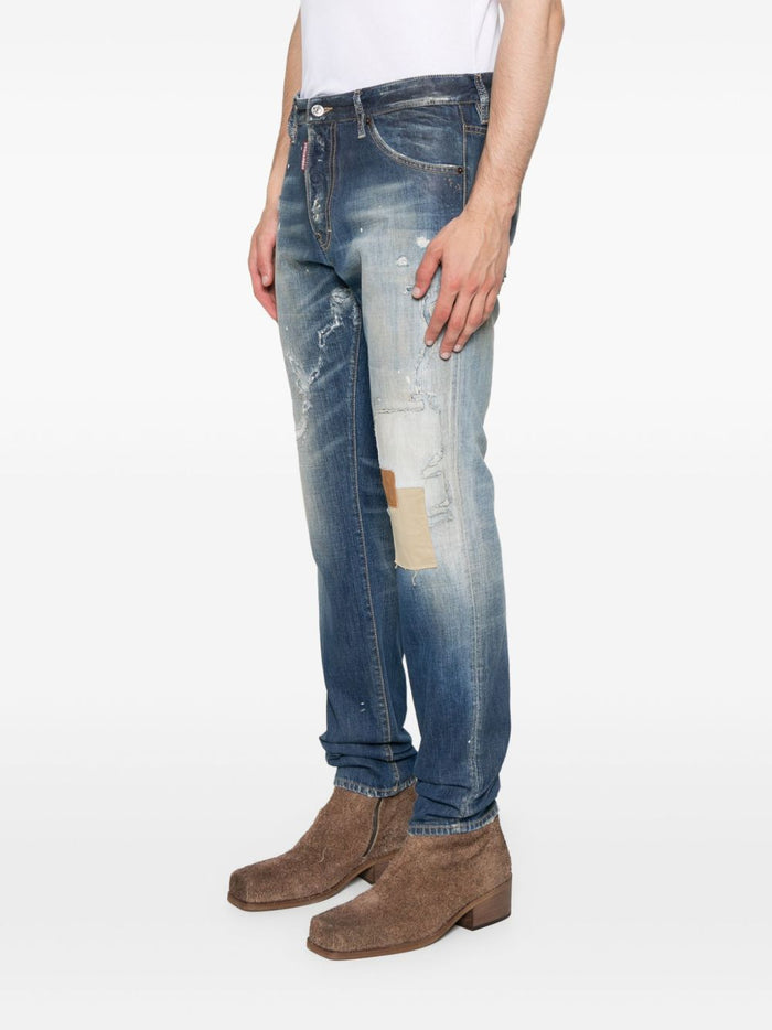 Dsquared2 Jeans Blu Uomo Toppe Applicate 2