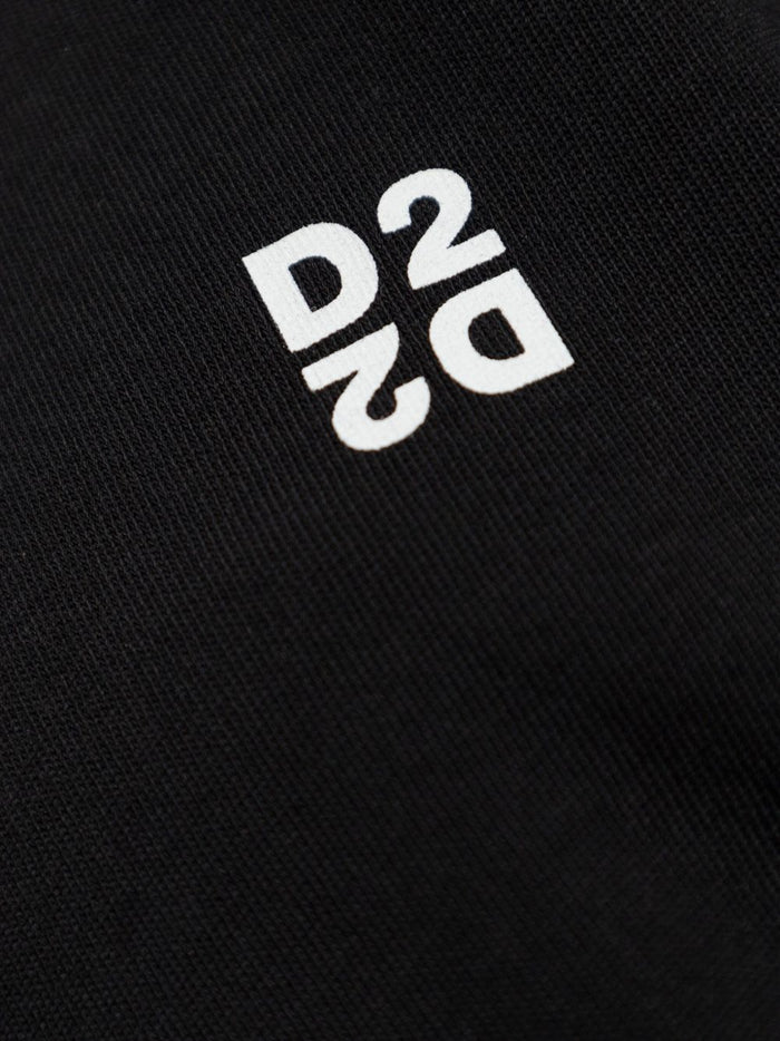 Dsquared2 Damen T-Shirt mit Logo-Print in Schwarz 4