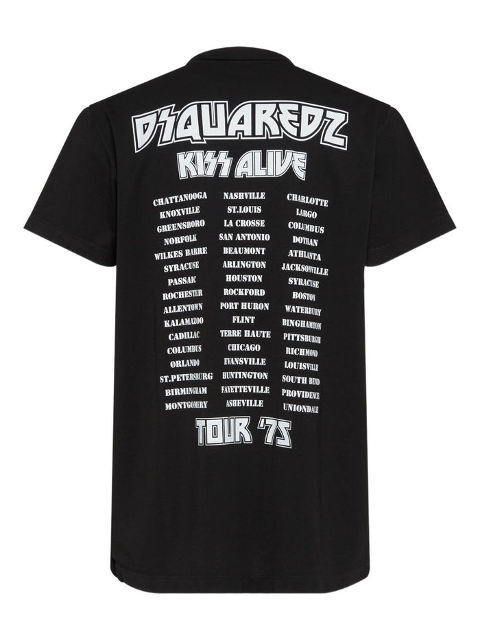 Dsquared2 T-shirt Nero Uomo Kiss Strass 2