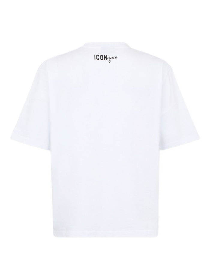 Dsquared2 T-shirt Bianco Uomo Stampa Cappellini 2