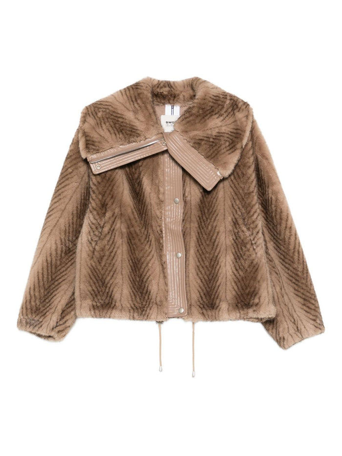 Sword 6644 Giubbino Marrone Donna Ecopelliccia 5