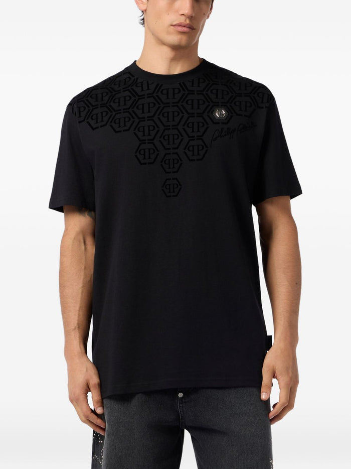 Philipp Plein T-shirt Nero Uomo Monogramma 1