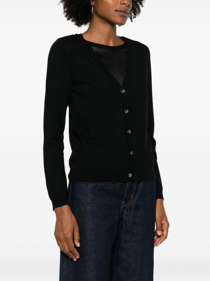 P.a.r.o.s.h. Cardigan Nero Donna a coste 1