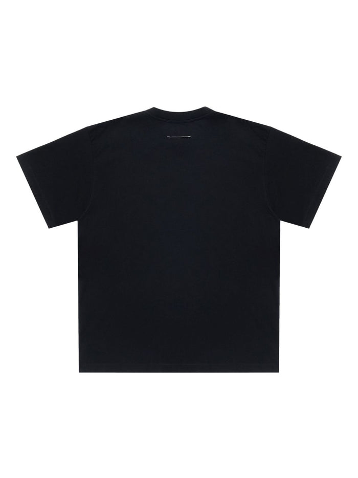Mm6 Maison Margiela Herren T-Shirt mit Logo-Patch in schwarz 2