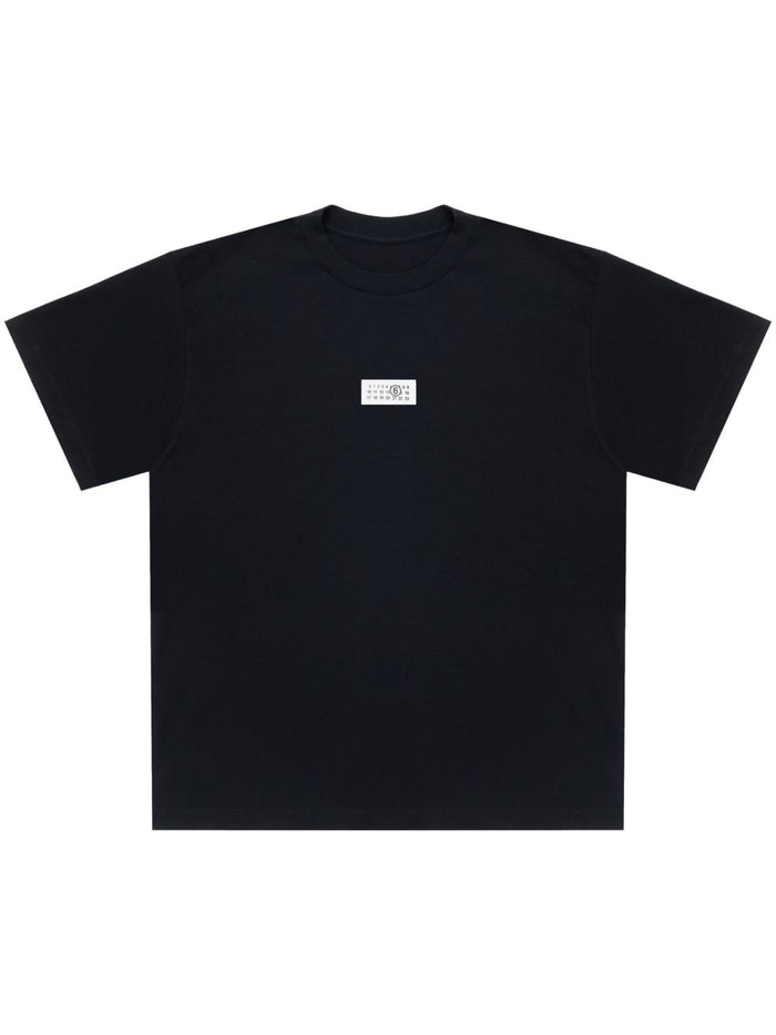 Mm6 Maison Margiela Herren T-Shirt mit Logo-Patch in schwarz 1