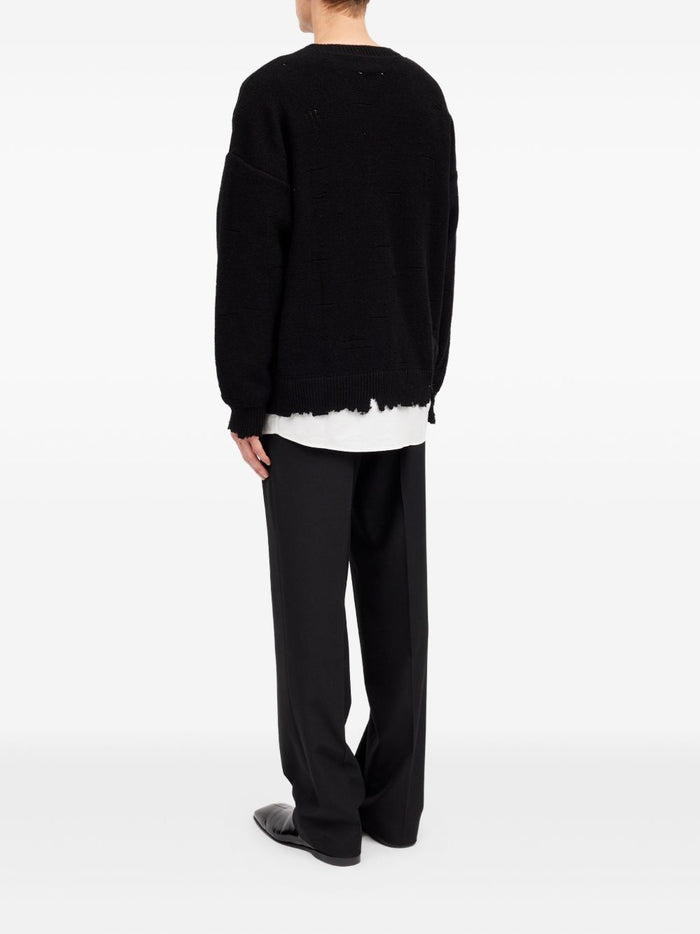Mm6 Maison Margiela Black Crew Neck Men's Sweater 3