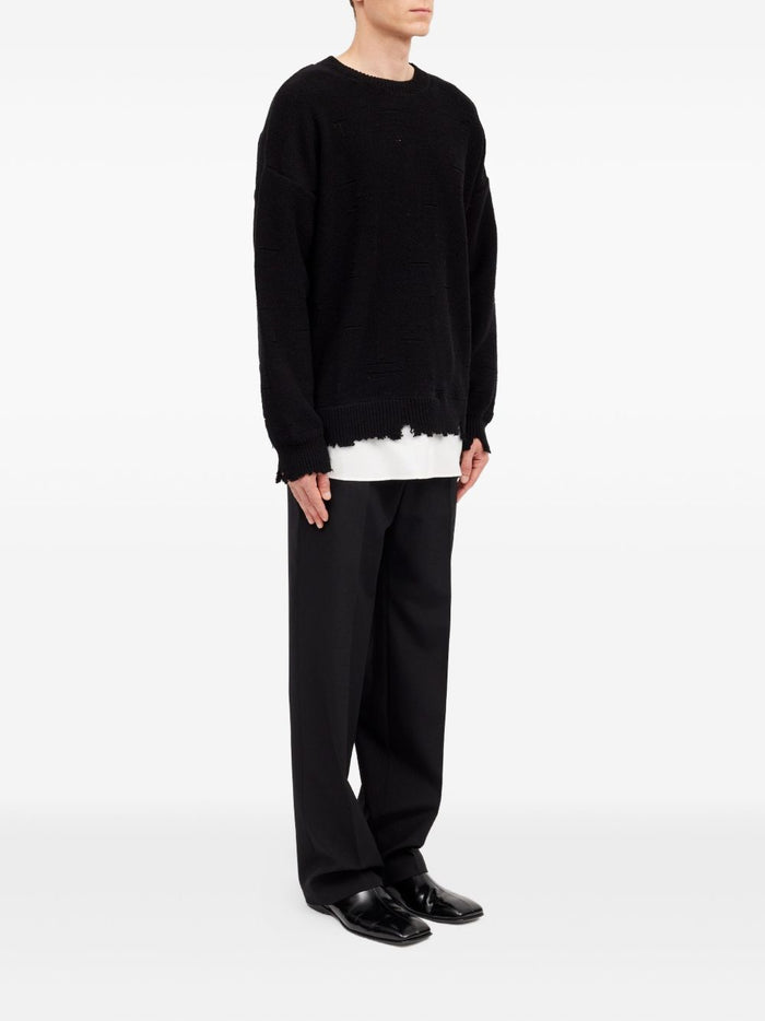 Mm6 Maison Margiela Black Crew Neck Men's Sweater 2