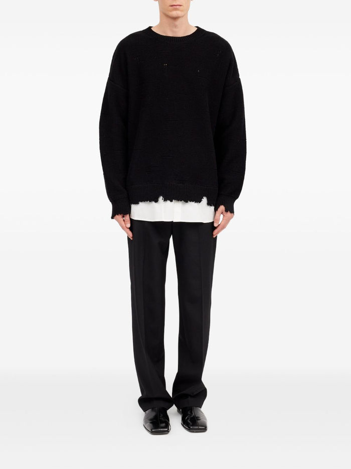 Mm6 Maison Margiela Black Crew Neck Men's Sweater 1