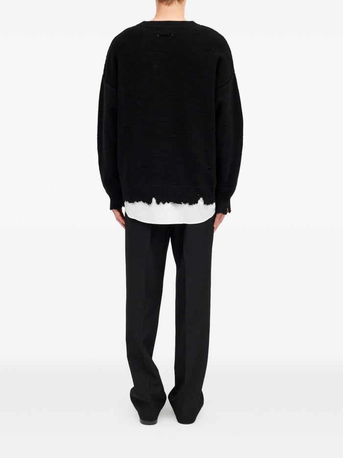 Mm6 Maison Margiela Black Crew Neck Men's Sweater 4