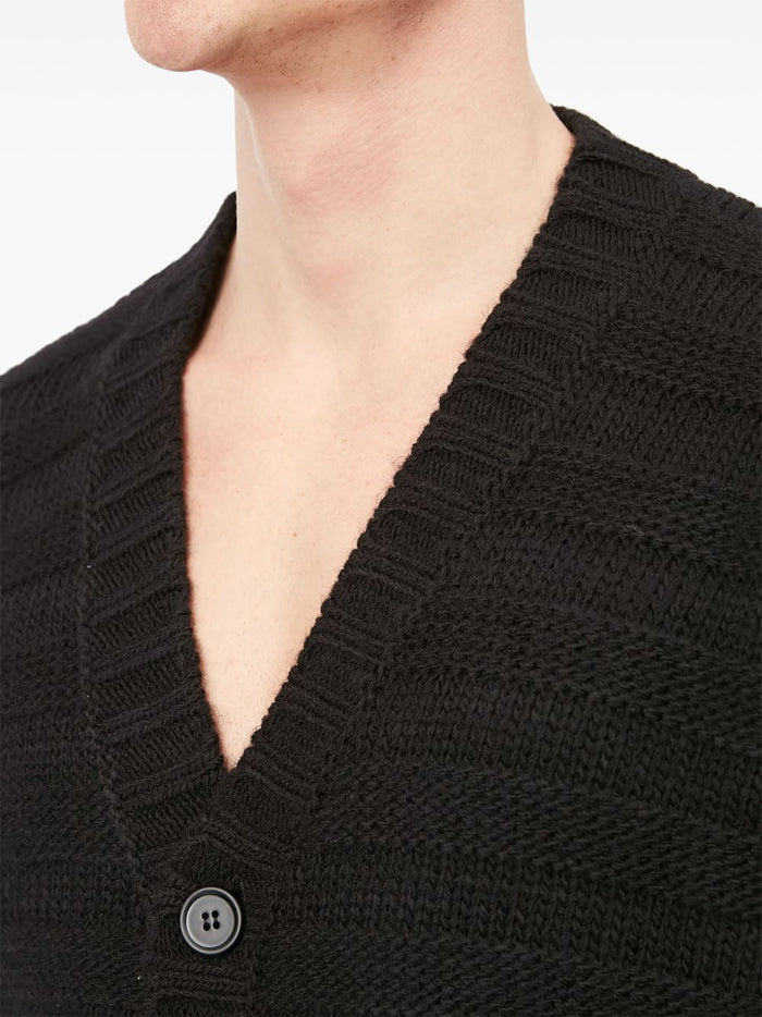 Mm6 Maison Margiela Cardigan Nero Uomo 3