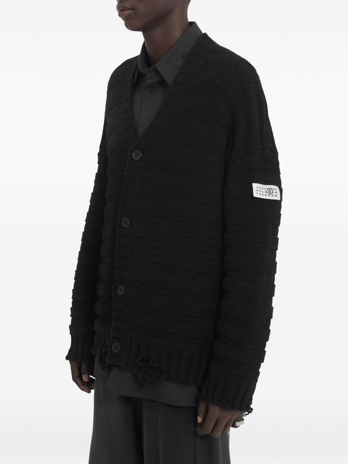 Mm6 Maison Margiela Cardigan Nero Uomo 1