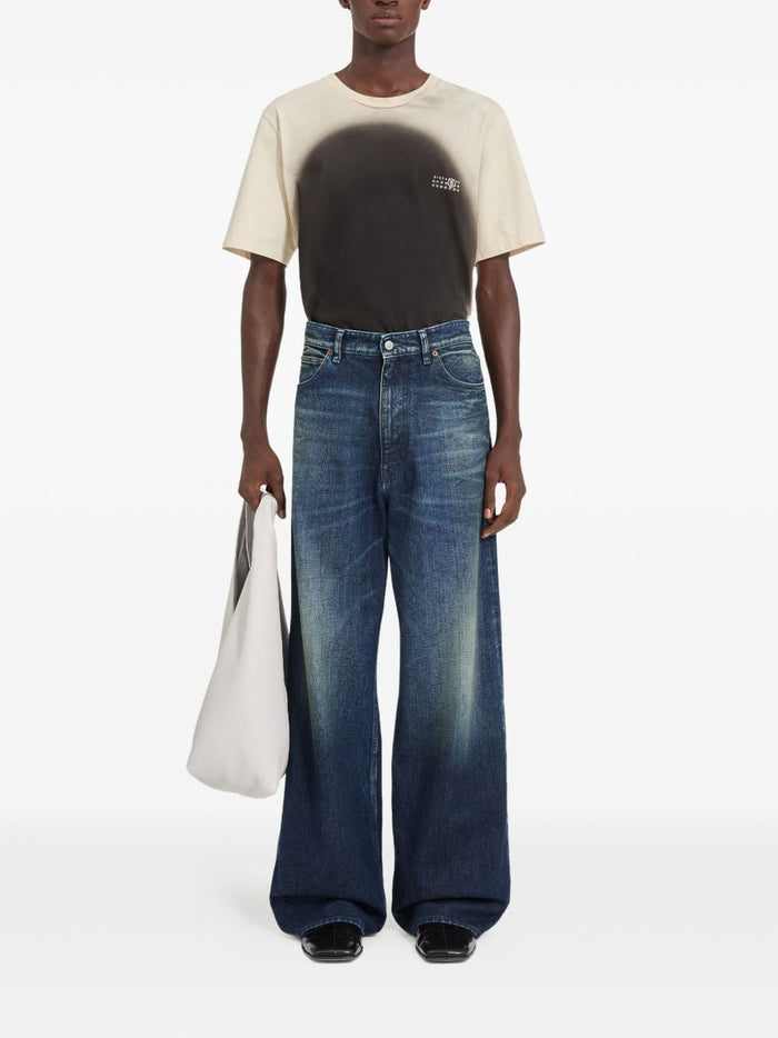 Mm6 Maison Margiela Jeans Gamba Ampia Uomo Blu 2