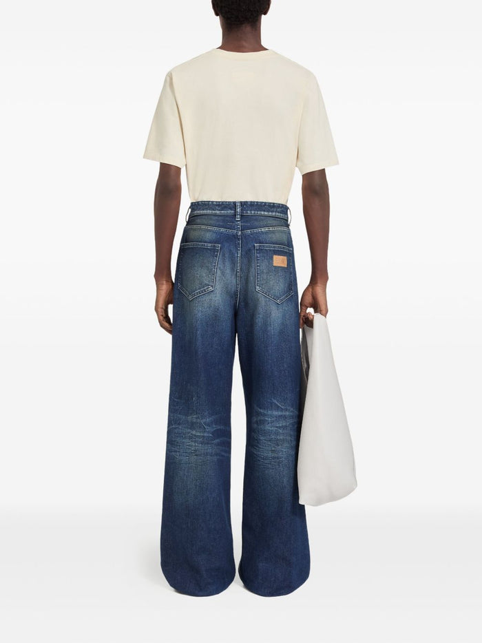 Mm6 Maison Margiela Jeans Gamba Ampia Uomo Blu 4