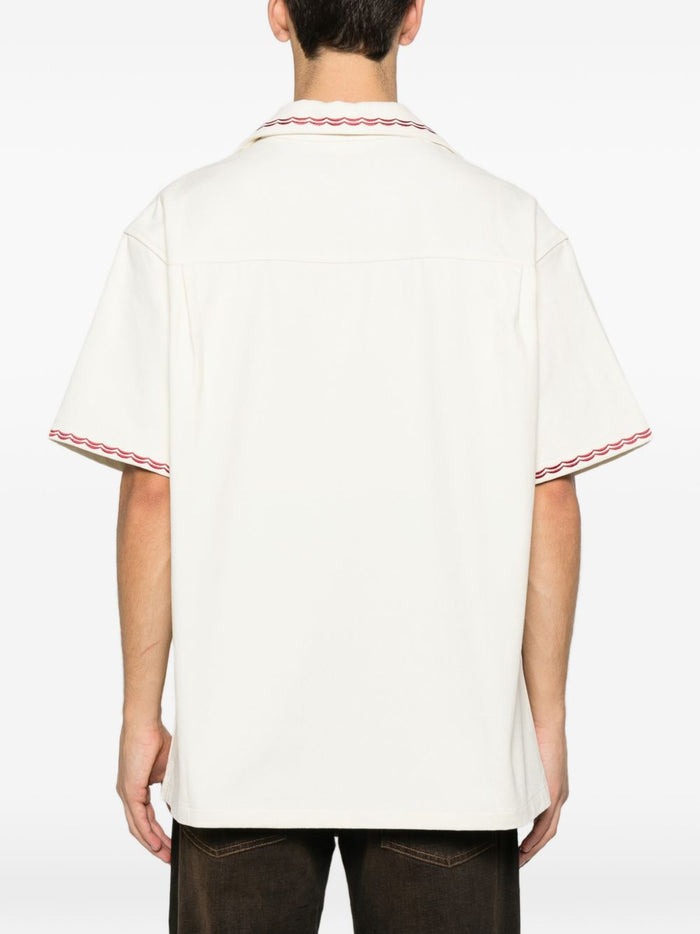 Drole De Monsieur Men's Cocktail Embroidery Shirt White 3