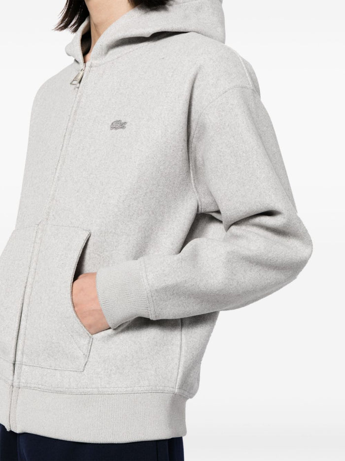 Lacoste Felpa Grigio Uomo Ricamo Coccodrillo 4