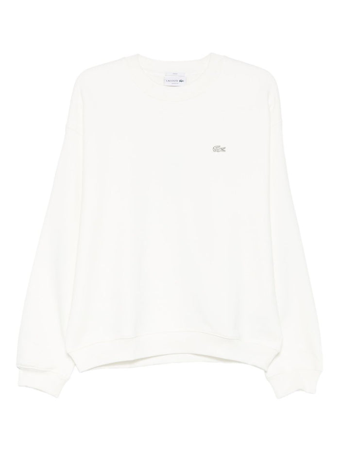 Lacoste Felpa Ricamo Coccodrillo Uomo Bianco 5