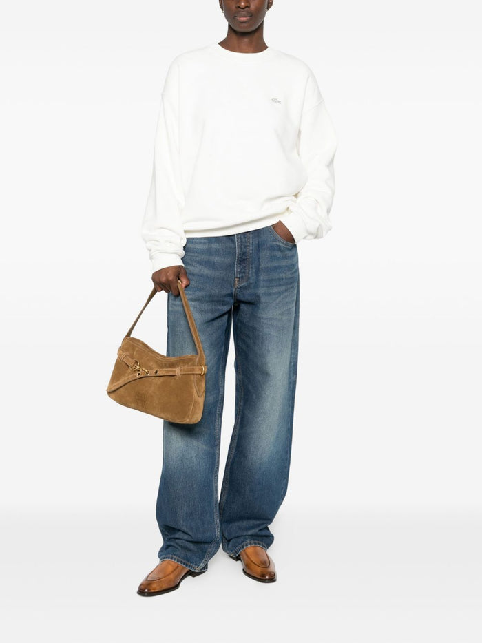 Lacoste Felpa Ricamo Coccodrillo Uomo Bianco 4