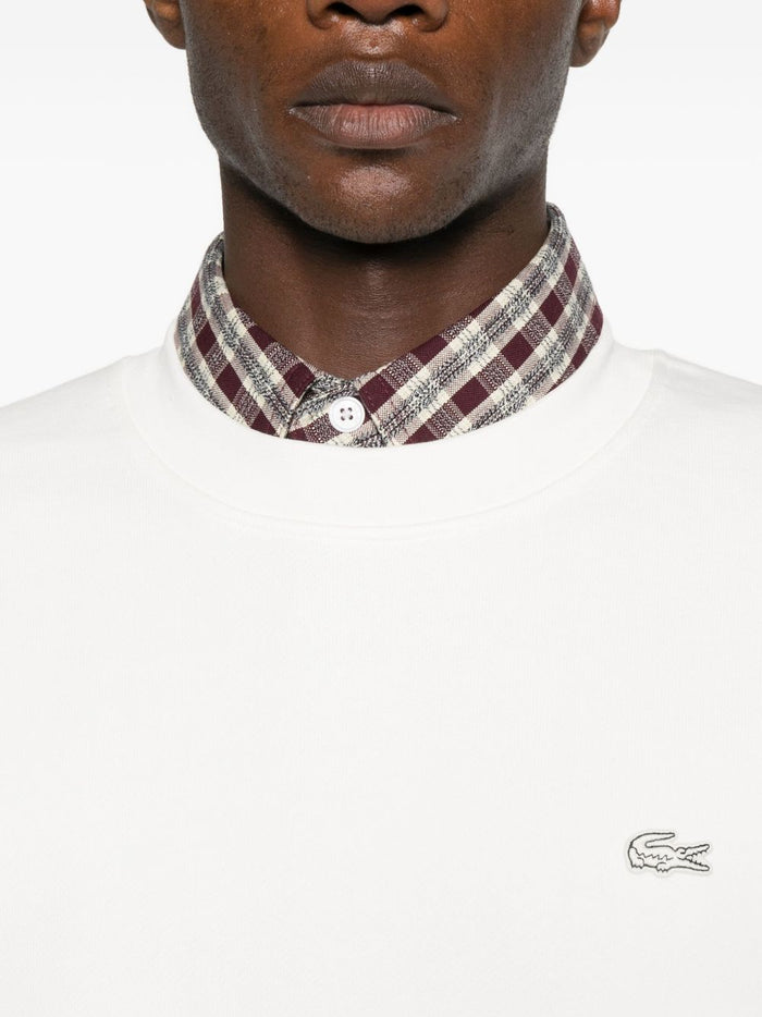 Lacoste Felpa Ricamo Coccodrillo Uomo Bianco 3