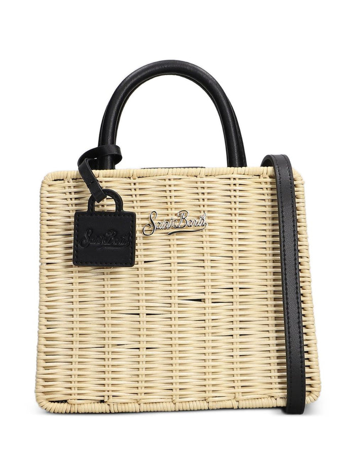 Mc2 Saint Barth Borsa Mini Straw Donna Beige-Nero 1