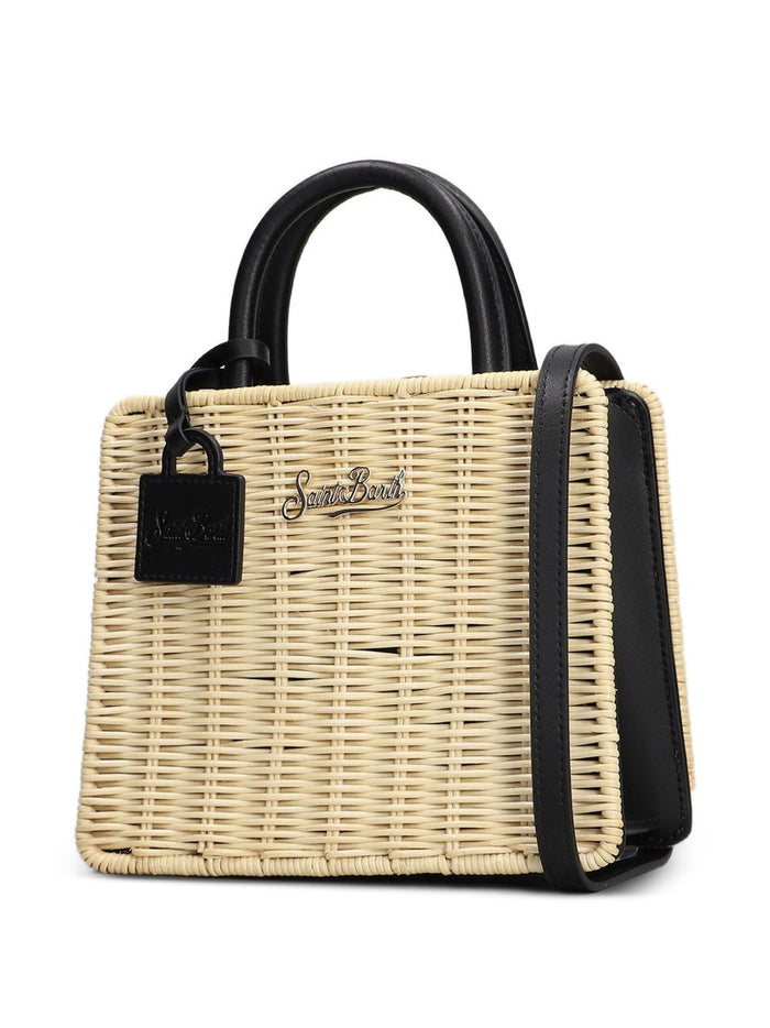 Mc2 Saint Barth Borsa Mini Straw Donna Beige-Nero 2