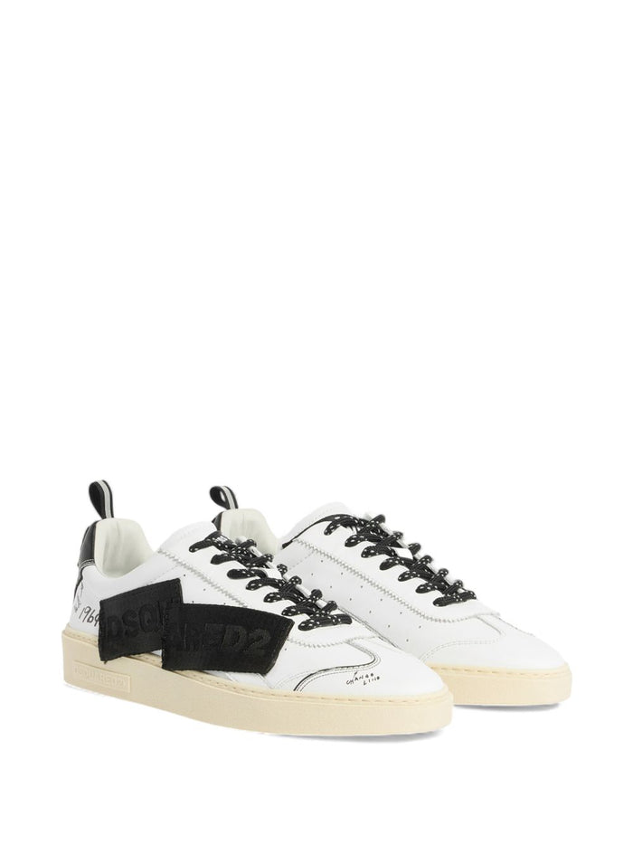 Dsquared2 Scarpa Bianco Uomo Dettaglio Nastro 2