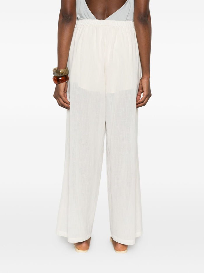 Eleh Damen Palazzo Hose Weiß 3