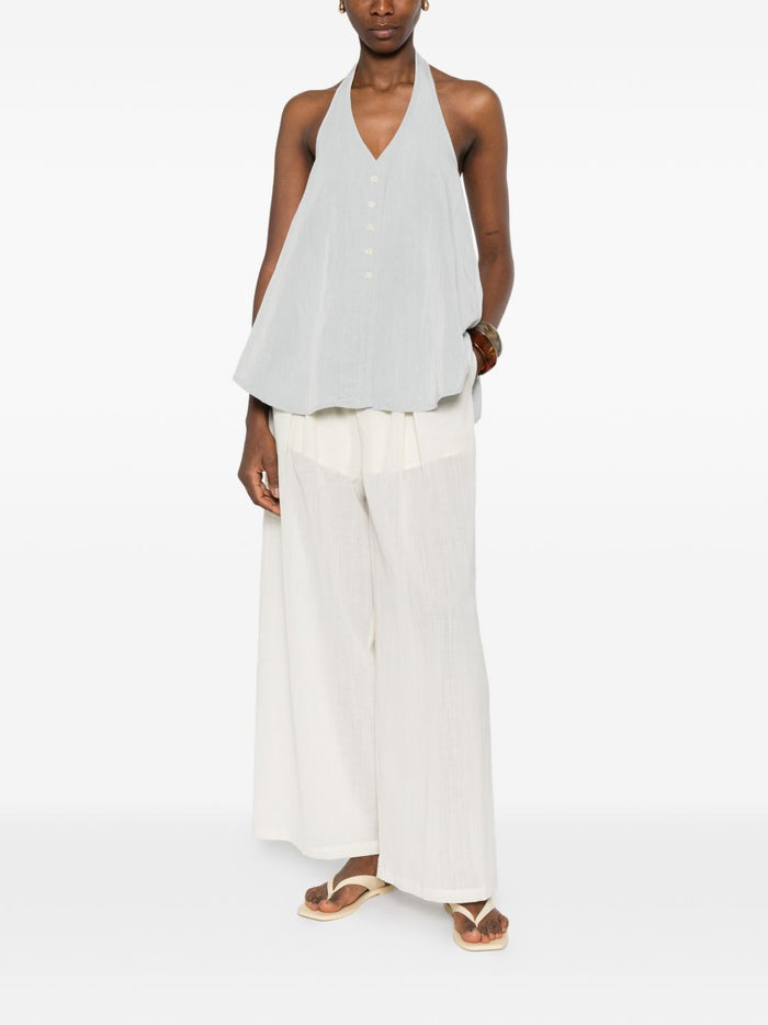 Eleh Damen Palazzo Hose Weiß 2