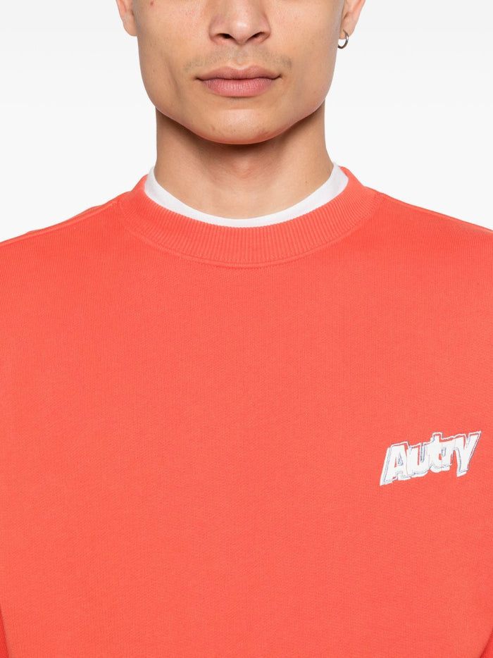 Autry Felpa Arancione Uomo Motivo Logo 4