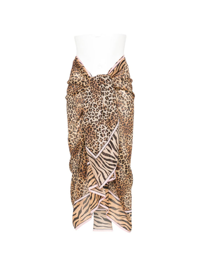 Mc2 Saint Barth Pareo Animal Print Damen Braun 1