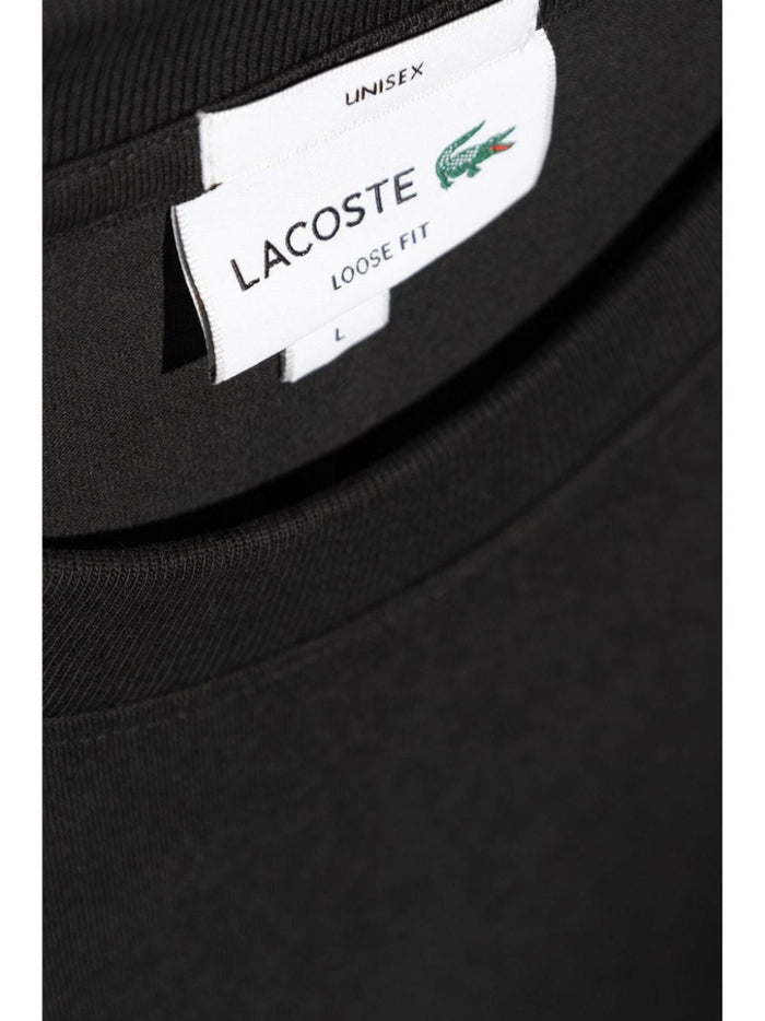 Lacoste Men's Black T-shirt with Crocodile Embroidery 6