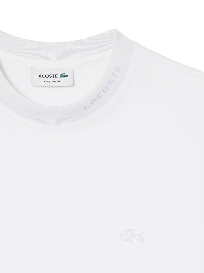 Lacoste T-Shirt Coccodrillo in Tono Uomo Bianco 3