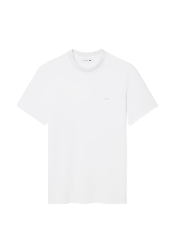 Lacoste T-Shirt Coccodrillo in Tono Uomo Bianco 1