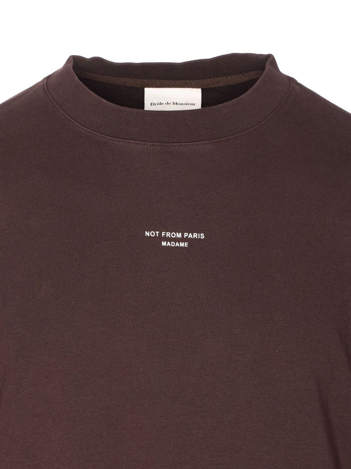 Drole De Monsieur Braunes Herren-T-Shirt mit Mikro-Logo, nicht aus Paris, Madame 3