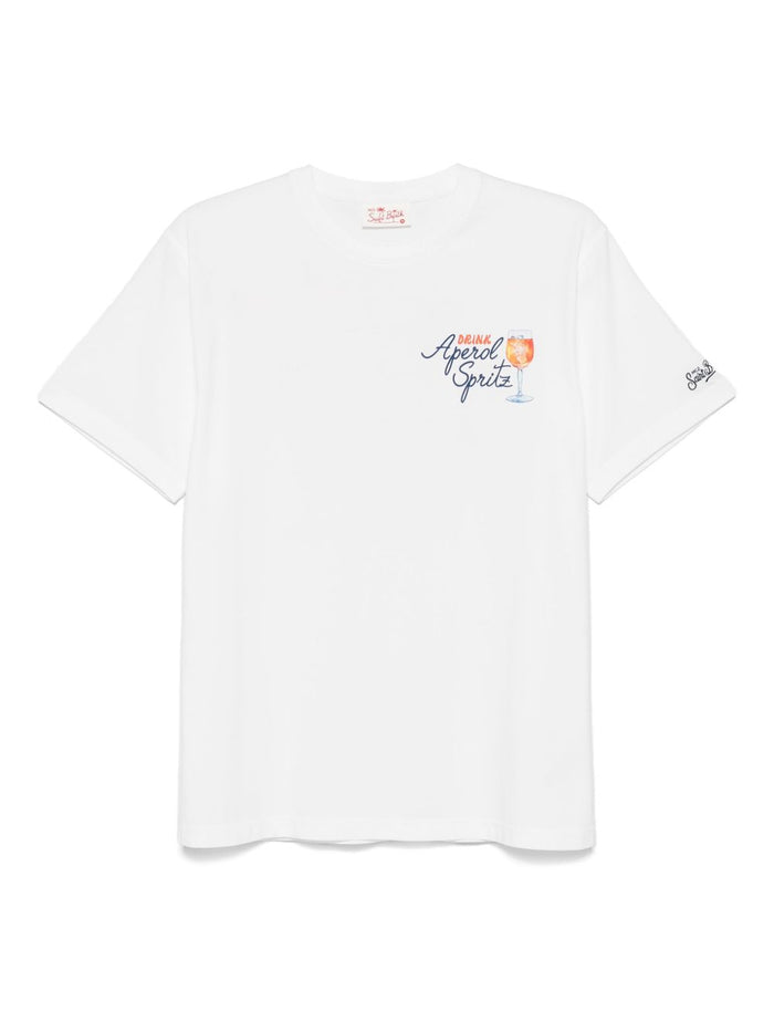 Mc2 Saint Barth Uomo T-shirt Bianco Drink Aperol Spritz 1