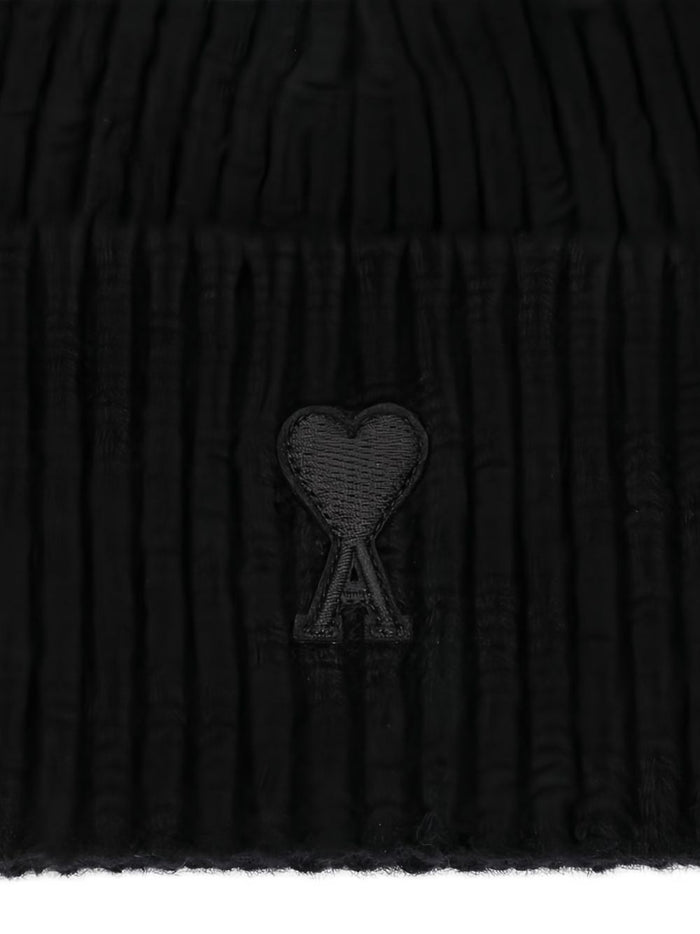 Ami Paris Ami de Coeur Men's Black Beanie 3
