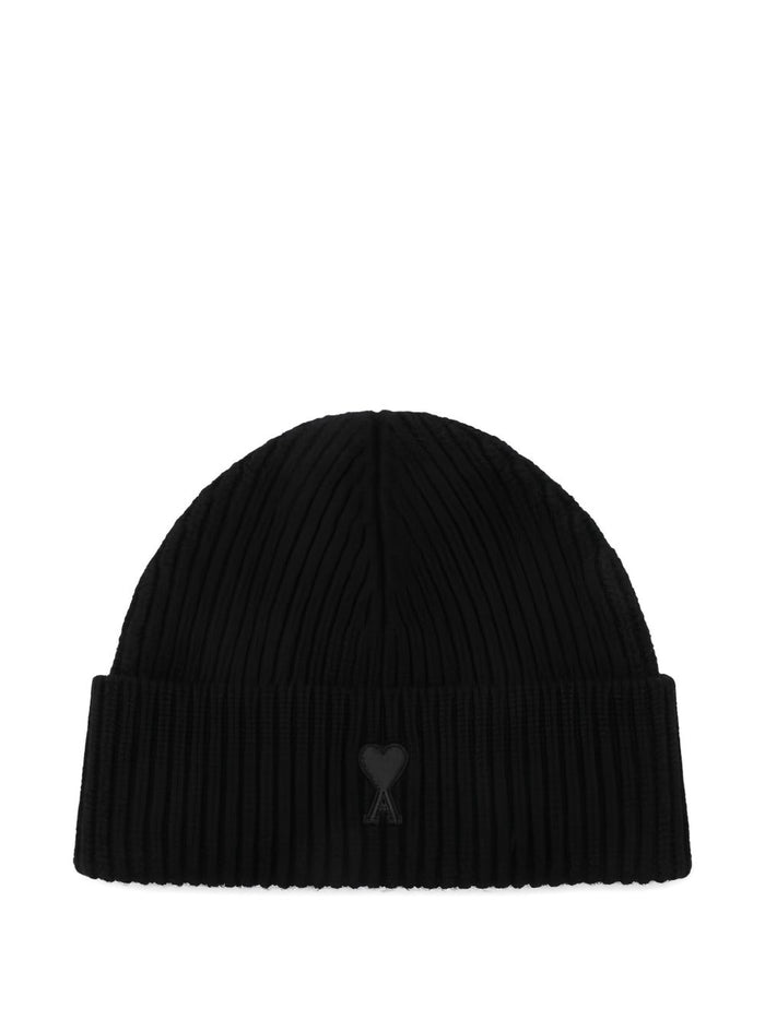 Ami Paris Ami de Coeur Men's Black Beanie 1