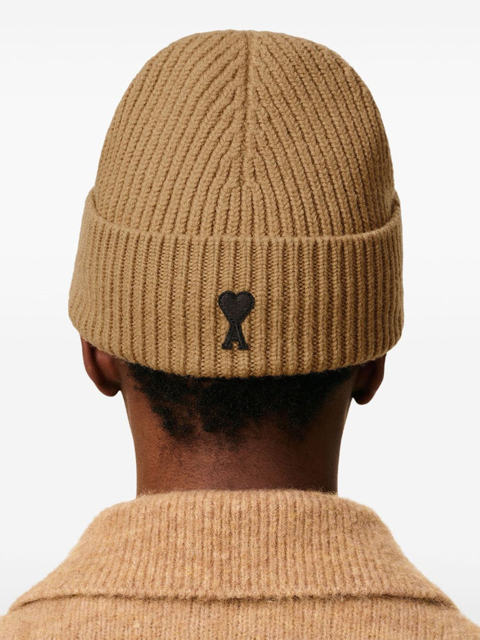 Ami Paris Ami de Coeur Uomo Berretto Marrone 4