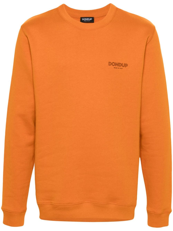 Dondup Felpa Arancione Uomo Motivo Logo 5