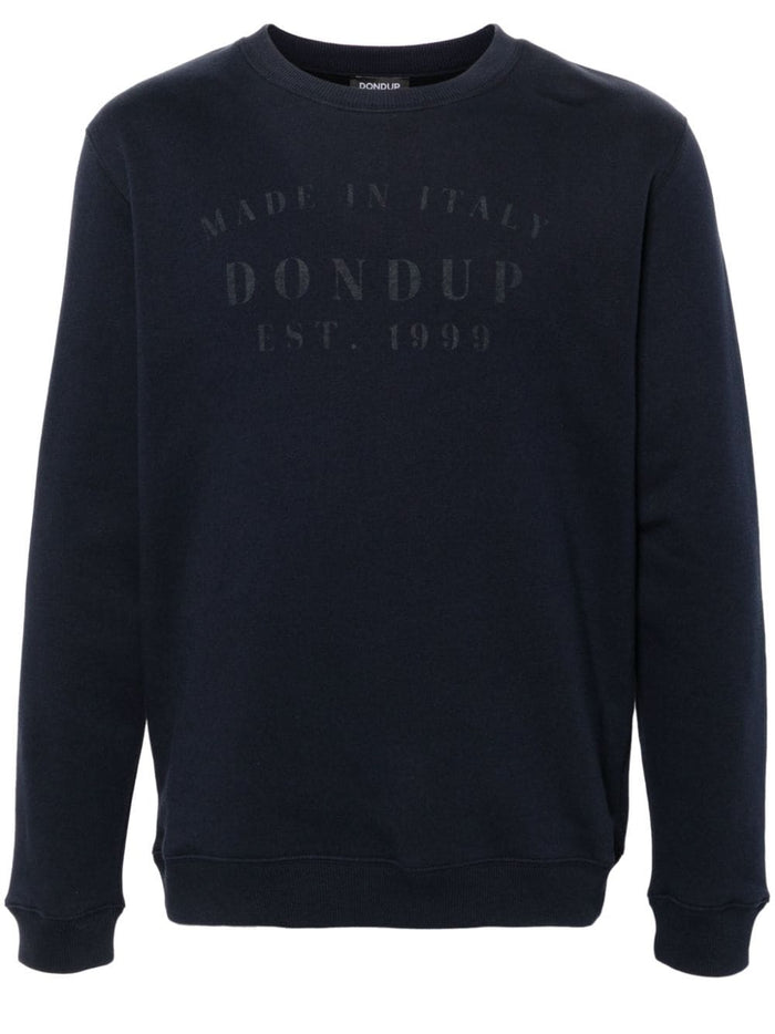 Dondup Felpa Blu Uomo Stampa Logo 5