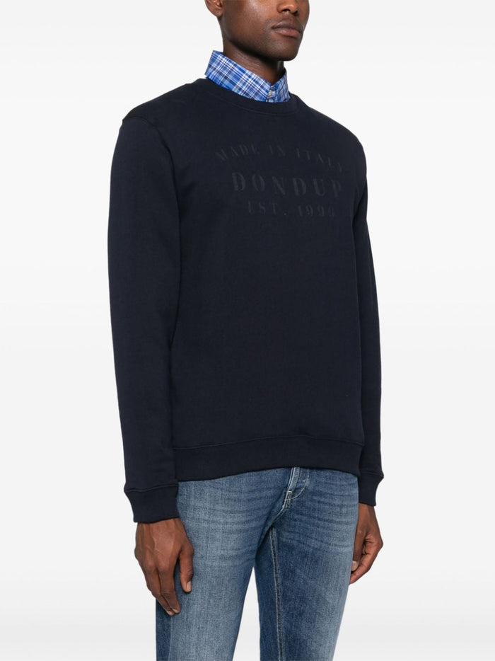 Dondup Felpa Blu Uomo Stampa Logo 2