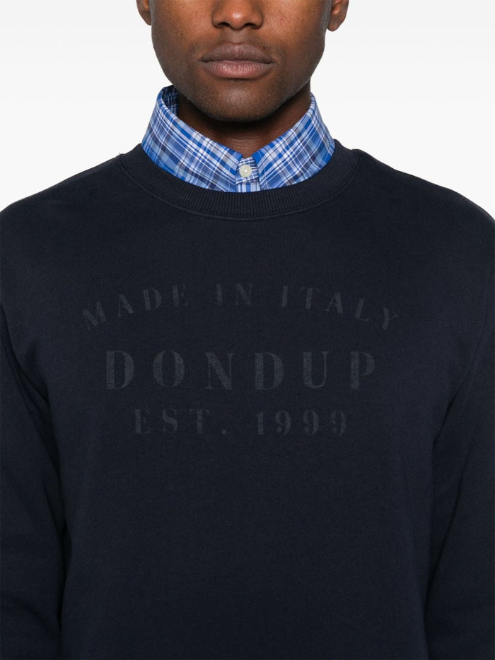 Dondup Felpa Blu Uomo Stampa Logo 4