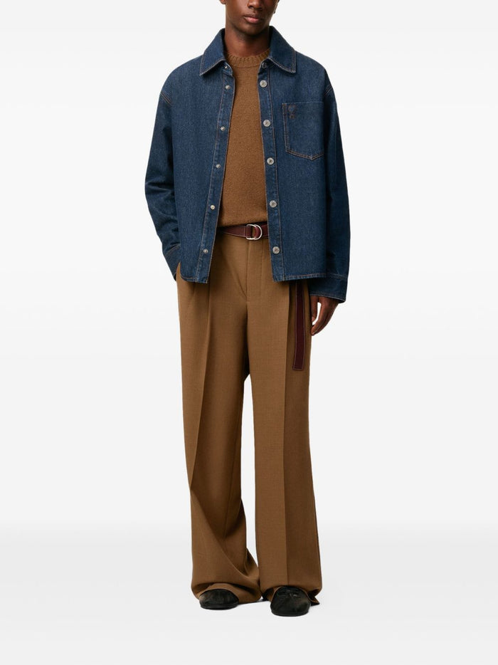 Ami Paris Men's Overshirt Denim Shirt Jacket Blue 1