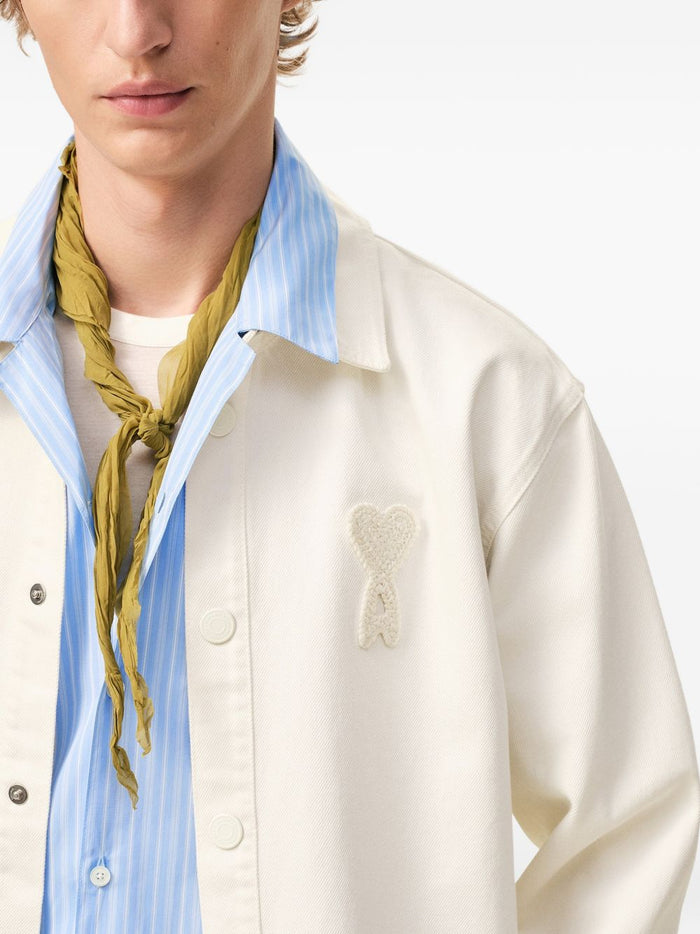 Ami Paris Giubbino Logo Cuore Uomo Bianco 4