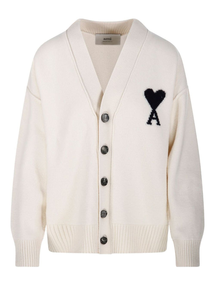 Ami Paris Cardigan Beige Uomo 1