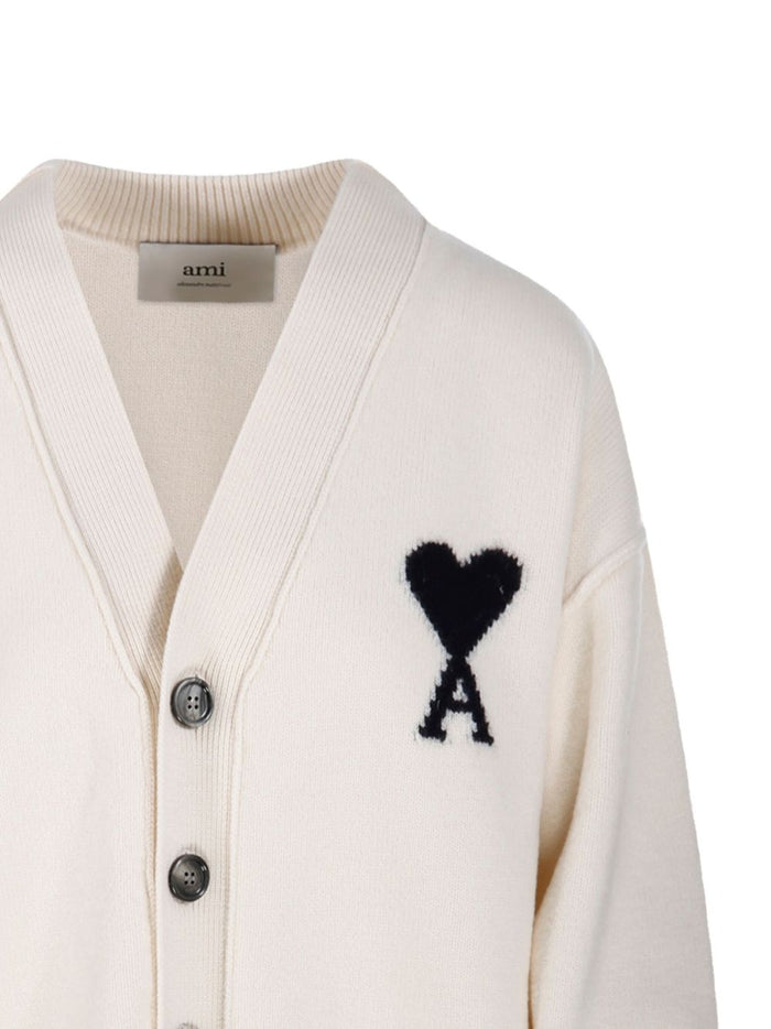 Ami Paris Cardigan Beige Uomo 3
