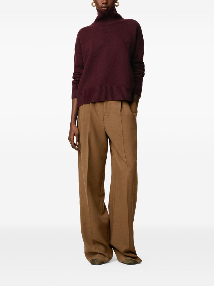 Ami Paris Men's High Neck Sweater Bordeaux 3