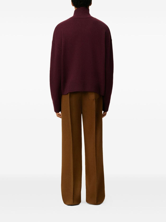 Ami Paris Men's High Neck Sweater Bordeaux 2