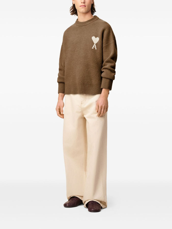 Ami Paris Men's Brown Sweatshirt Ami de Coeur 1