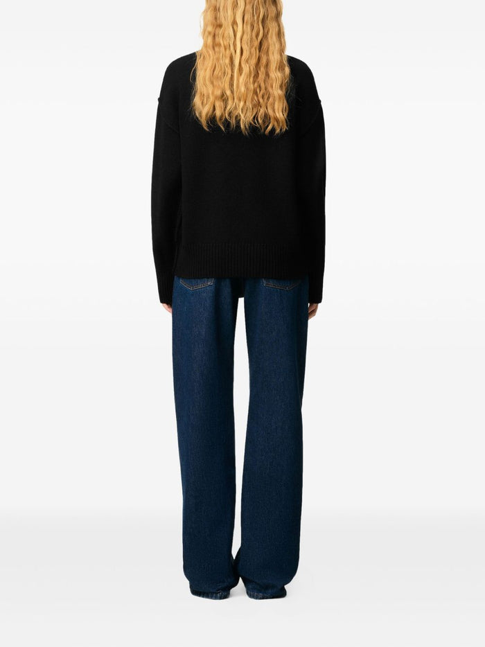 Ami Paris Herren-T-Shirt in Schwarz mit eingelegtem Herz-Logo 3